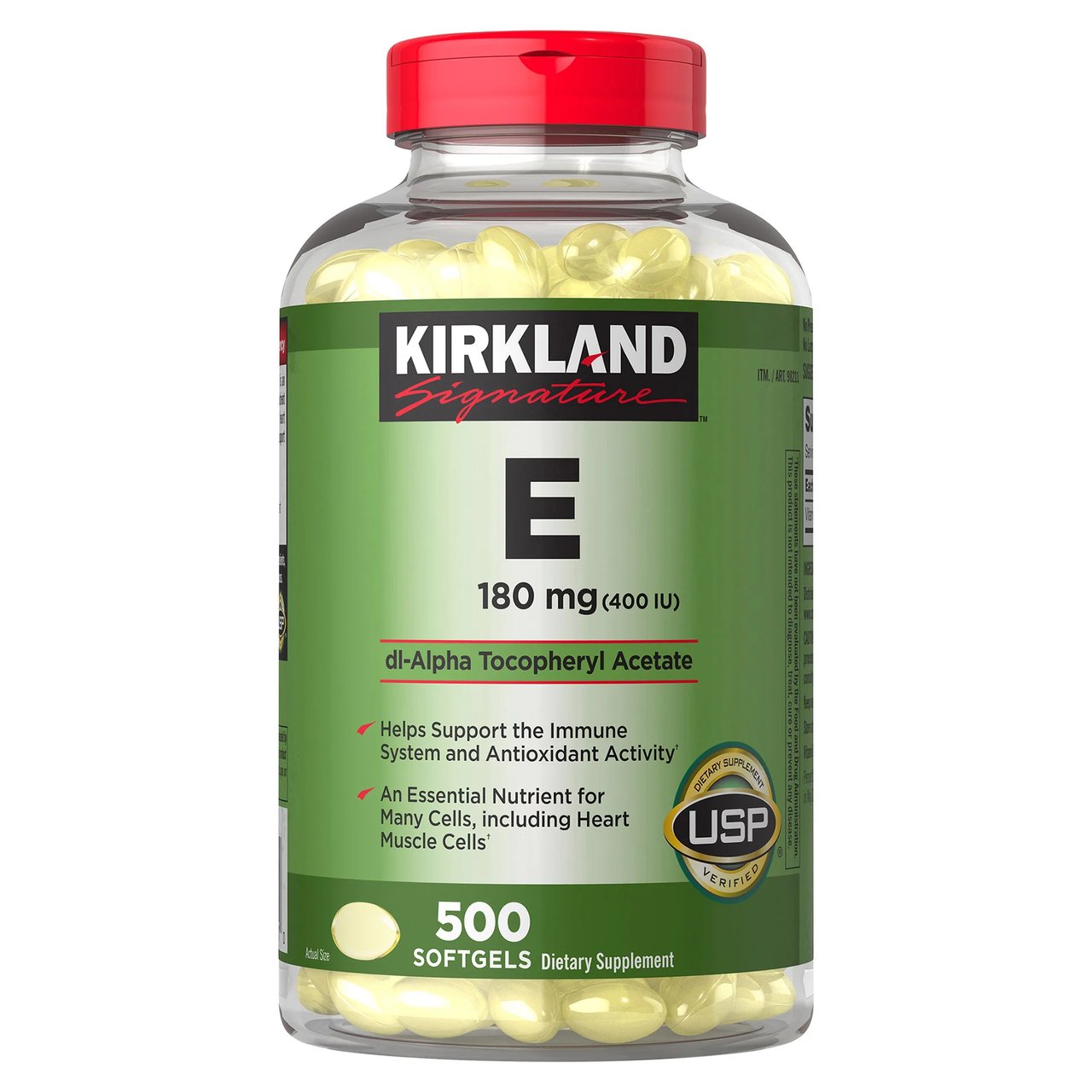 Vitamina E Kirkland Signature | 180 mg (400 UI) | 500 Cápsulas Blandas (Softgels) 1