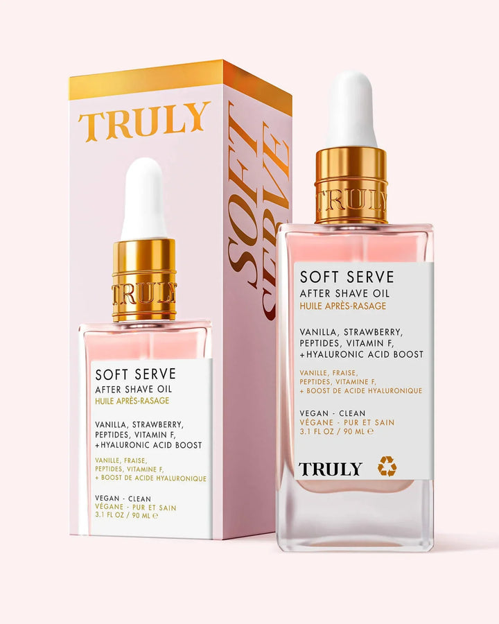 Aceite Post-Afeitado Truly Soft Serve | Hidratación con Vainilla y Fresa | Péptidos y Ácido Hialurónico