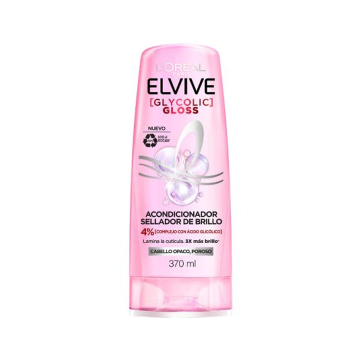 Acondicionador L'Oréal Elvive Glycolic Gloss | Sellador de Brillo Intenso (370ml)