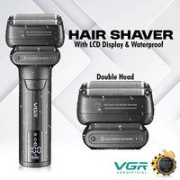 Afeitadora Eléctrica Profesional VGR V-368 | Impermeable, Motor de 9000 RPM y Pantalla LCD