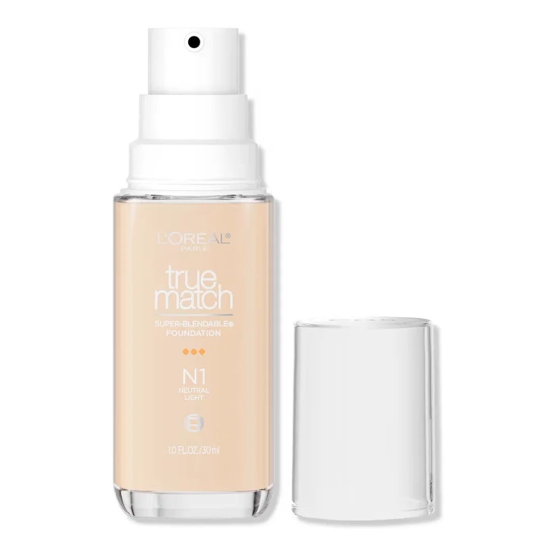 Base de Maquillaje L'Oréal True Match | Tono N1 | Acabado Natural e Hidratante | 30 ml