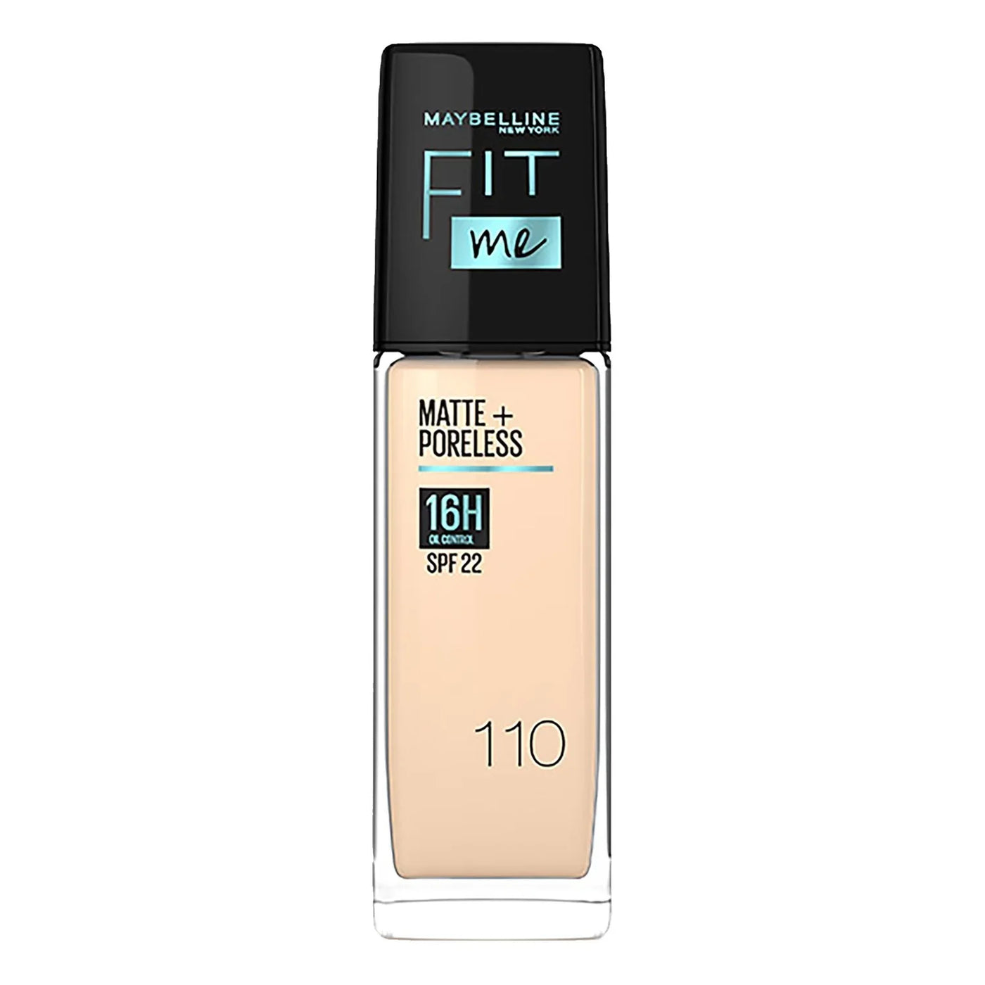Base de Maquillaje Maybelline Fit Me Matte + Poreless | Tono 110 | 16H Control de Grasa y SPF 22