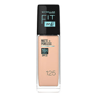Base de Maquillaje Maybelline Fit Me Matte + Poreless | Tono 125 | 16H Control de Grasa y SPF 22