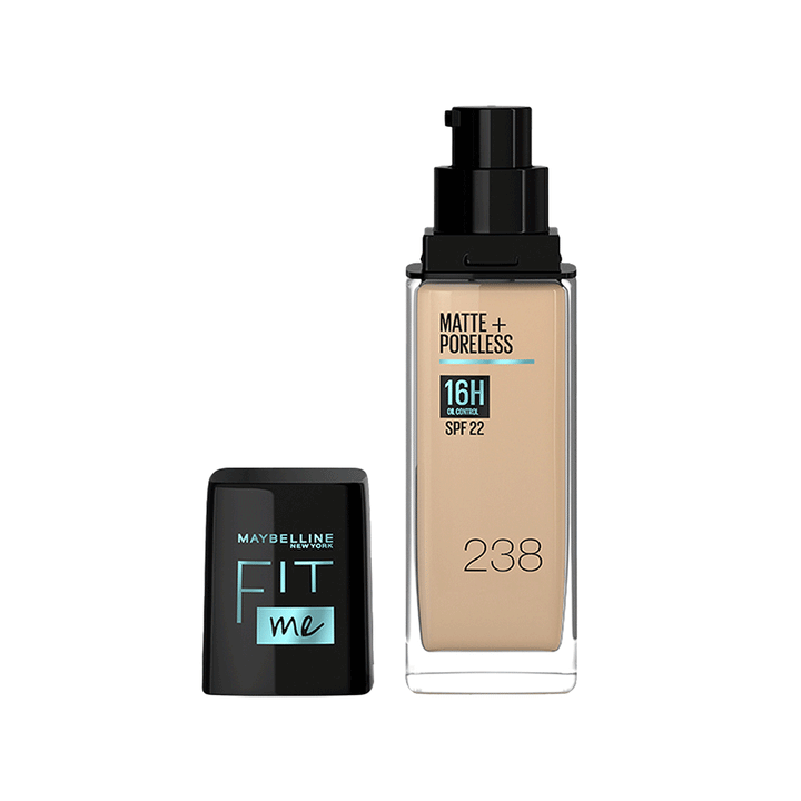 Base de Maquillaje Maybelline Fit Me Matte + Poreless | Tono 238 | 16H Control de Grasa y SPF 22