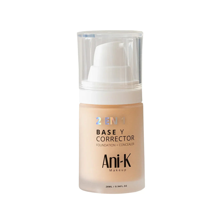 Base y Corrector 2 en 1 Ani-K | Tono 01 Katy | Acabado Profesional y Alta Cobertura