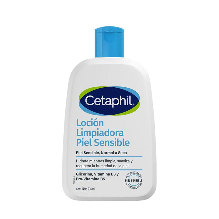Cetaphil Loción Limpiadora Piel Sensible 236 mL - Limpiador Facial Suave para Piel Normal a Seca