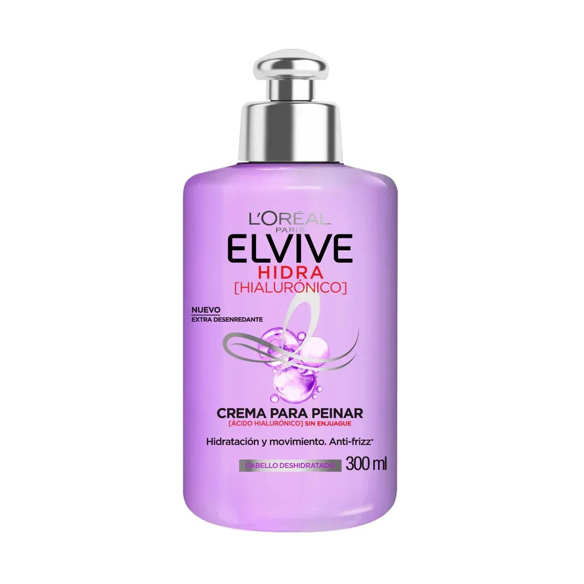 Crema para Peinar L'Oréal Elvive Hidra Hialurónico | Hidratación y Anti-frizz (300ml)