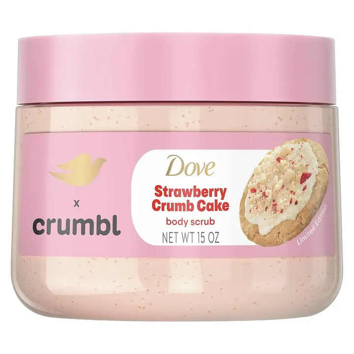 Dove x Crumbl Strawberry Crumb Cake Body Scrub – Exfoliante Corporal Edición Limitada | 15 oz (425g)