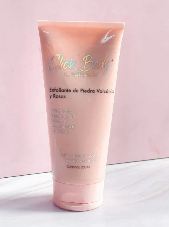 Exfoliante Corporal piedra Volcánica y Rosas Click Hair 200ml