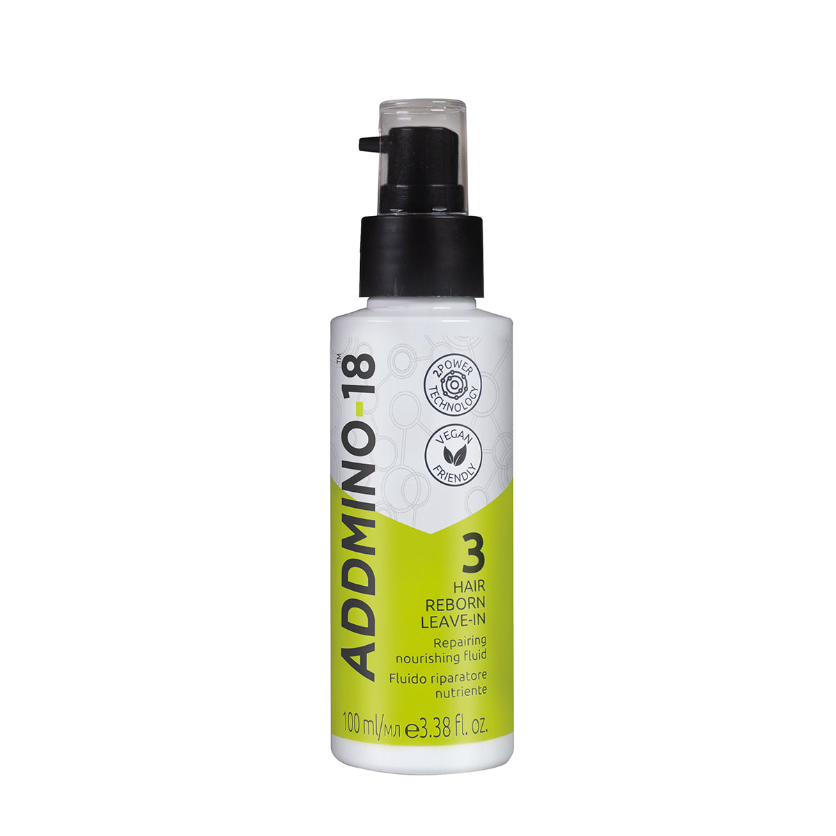Fluido Reparador Nutriente Addmino-18 | Hair Reborn Leave-in | Vegano, 100 ml