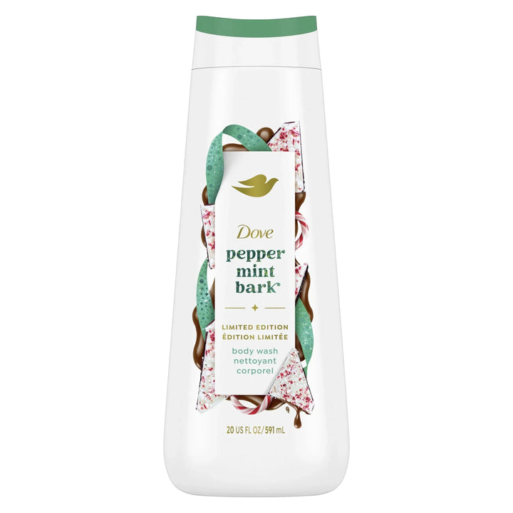 Gel de Baño Nutritivo Dove Limited Edition | Aroma Peppermint Bark | Limpieza Suave | 20 FL OZ
