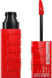 Labial Líquido Maybelline Super Stay Vinyl Ink | Tono Red Hot 25 | Acabado Vinilo de Larga Duración