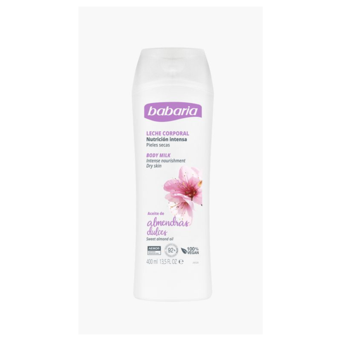 Leche Corporal Nutritiva Babaria con Aceite de Almendras Dulces | Para Pieles Secas | 400ml