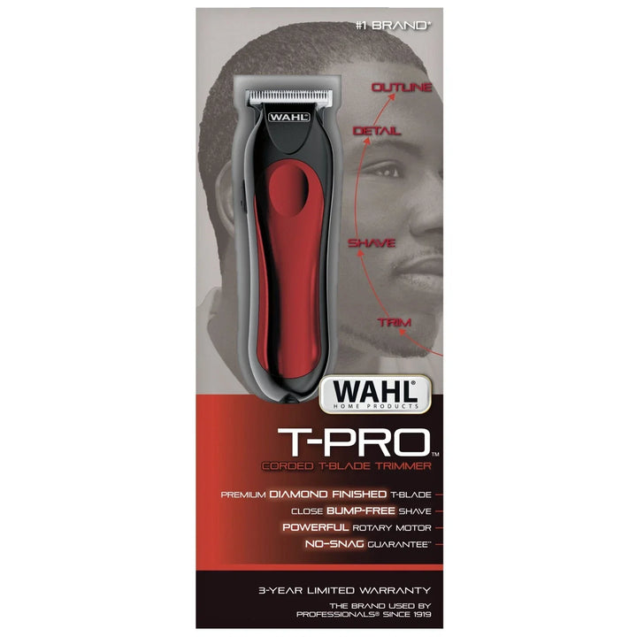 Maquina de Barberia Trimmer Roja Pequeña T-Pro WAHL