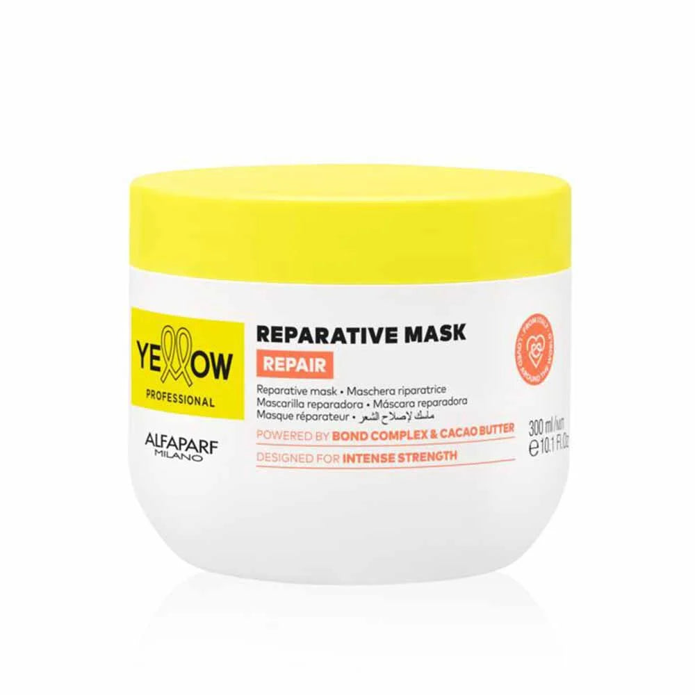 Mascarilla Capilar Reparadora Yellow Repair Alfaparf | Fuerza Intensa con Bond Complex y Cacao