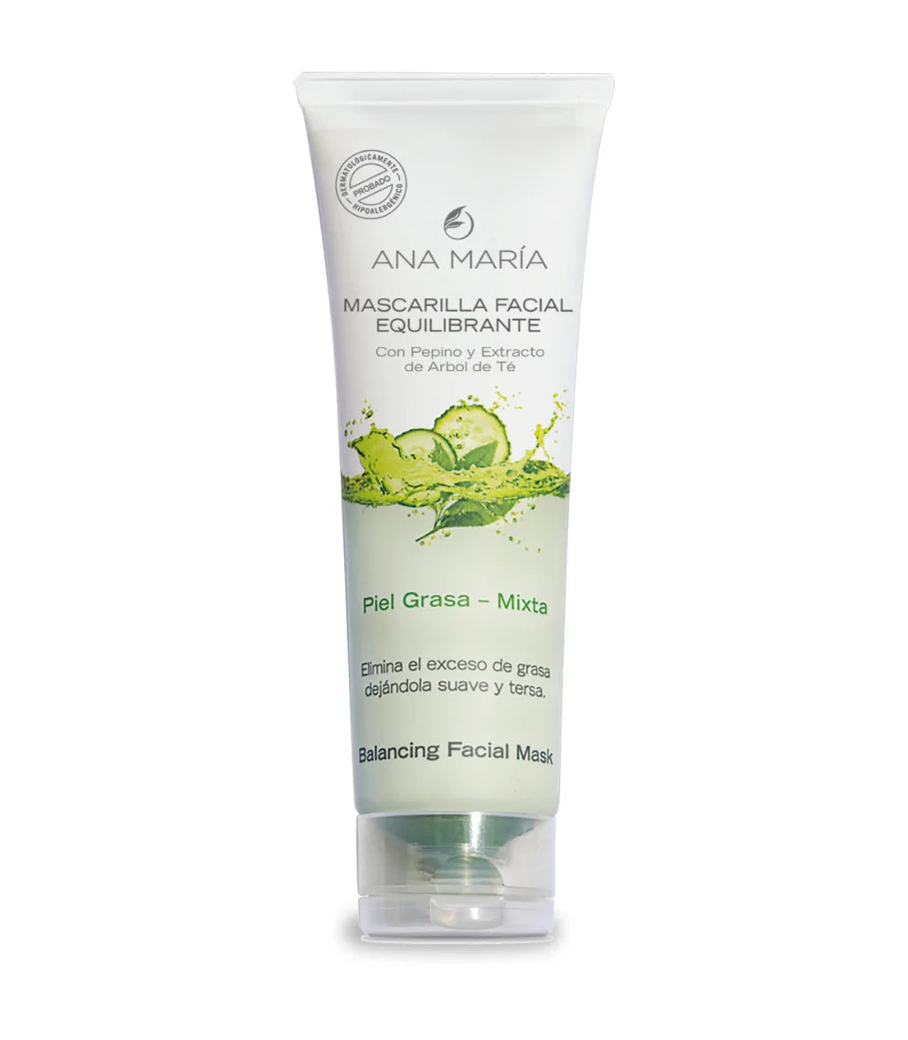 Mascarilla Facial Equilibrante Ana María | Con Pepino y Extracto de Árbol de Té | Para Piel Grasa y Mixta