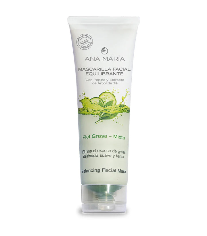 Mascarilla Facial Equilibrante Ana María | Con Pepino y Extracto de Árbol de Té | Para Piel Grasa y Mixta