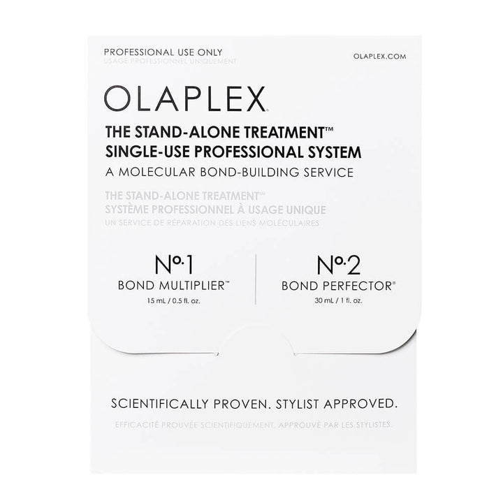 Olaplex The Stand-Alone Treatment Single-Use Kit (N°.1 15ml + N°.2 30ml) – Tratamiento Profesional Reparador de Enlaces