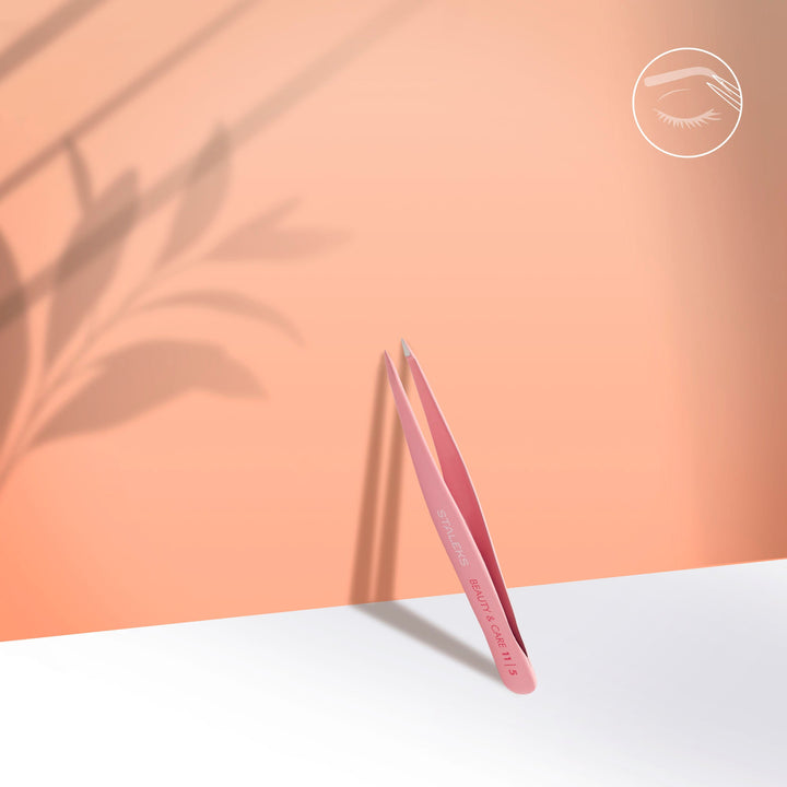 Pinza para Cejas Staleks Beauty & Care 11 Tipo 5 | Diseño Ergonómico en Rosa