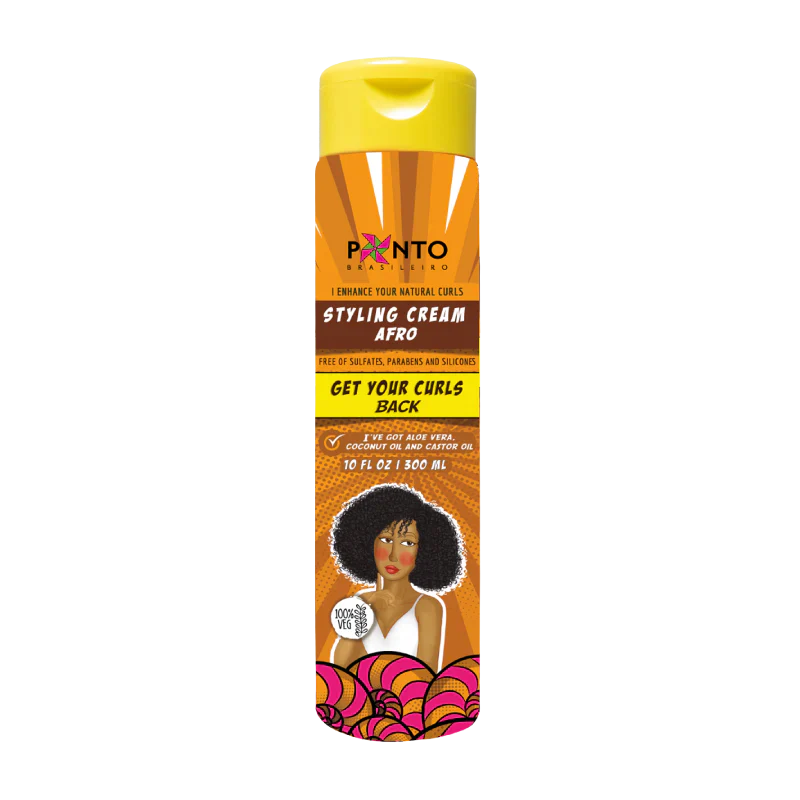 Ponto Brasileiro Styling Cream Afro – Crema de Peinar Definidora con Aceite de Coco y Ricino | 300ml