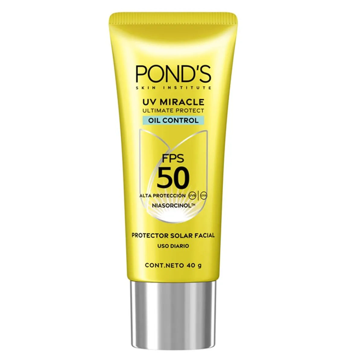 Protector Solar Facial Pond's UV Miracle Oil Control FPS 50 con Niasorcinol™ – 50ml