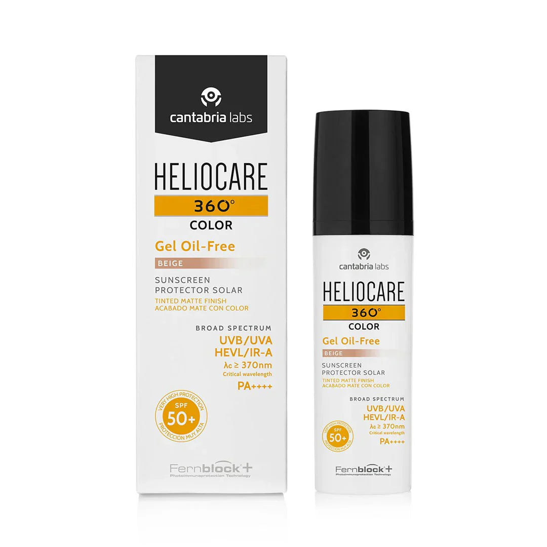 Protector Solar Heliocare 360° Color Gel Oil-Free SPF 50+ | Tono Beige | Acabado Mate