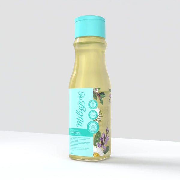 Shampoo Anticaspa Milagros | Pro-Crecimiento con Extractos Botánicos | 450 ml