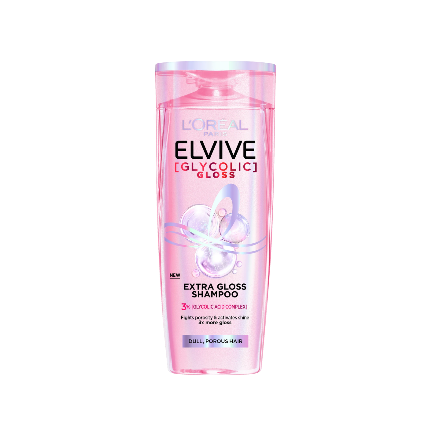 Shampoo L'Oréal Elvive Glycolic Gloss | Extra Brillo para Cabello Opaco (3% Complejo de Ácido Glicólico)