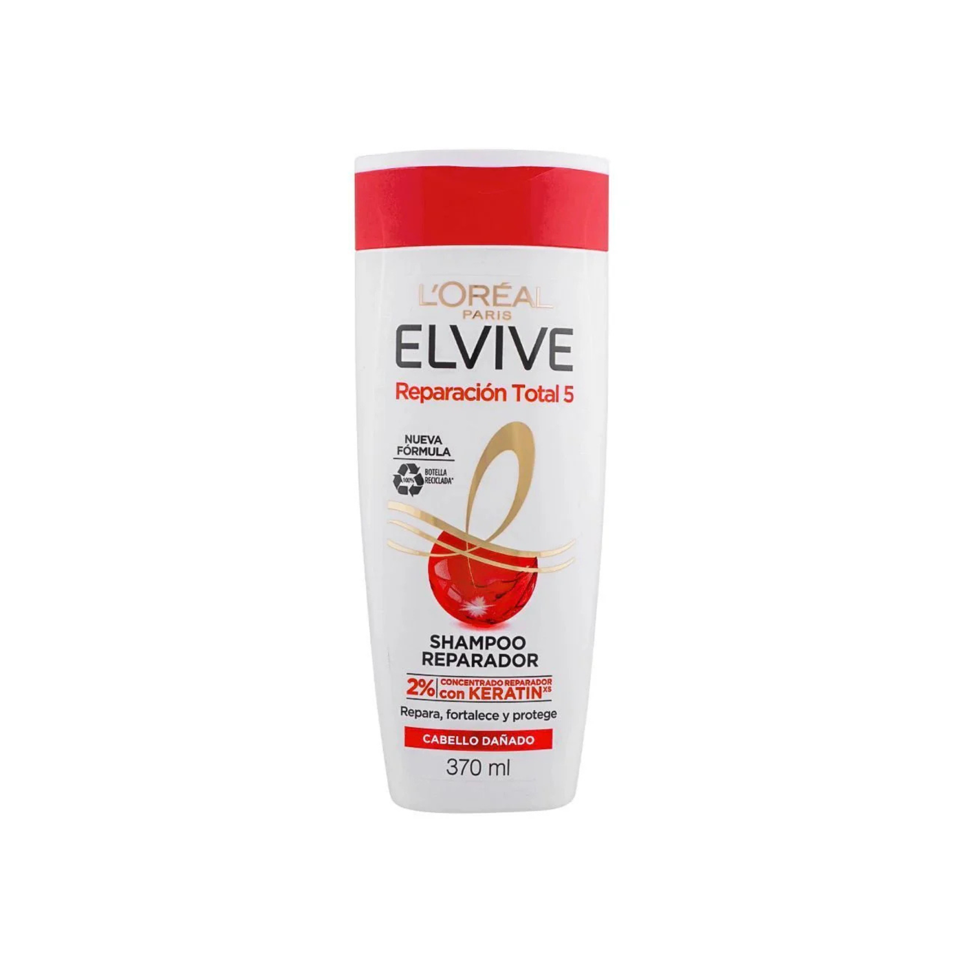 Shampoo L'Oréal Elvive Reparación Total 5 | Tratamiento para Cabello Dañado (370ml)