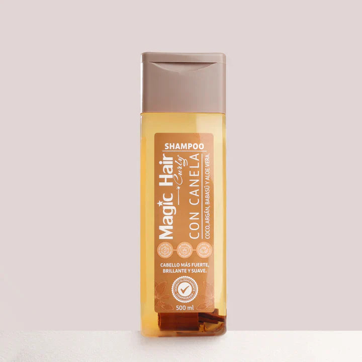 Shampoo Magic Hair Curly con Canela 500ml | Limpieza y Definición para Cabello Ondulado y Rizado