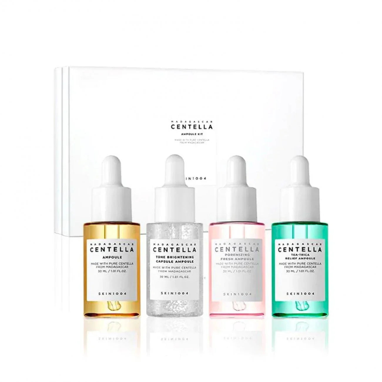 Skin1004 Madagascar Centella Ampoule Kit | Set de 4 Ampollas Esenciales para el Cuidado Facial