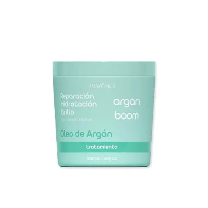 Tratamiento Capilar Argan Boom Amazônica Beleza 500ml – Mascarilla de Reparación Intensiva y Brillo Espejo