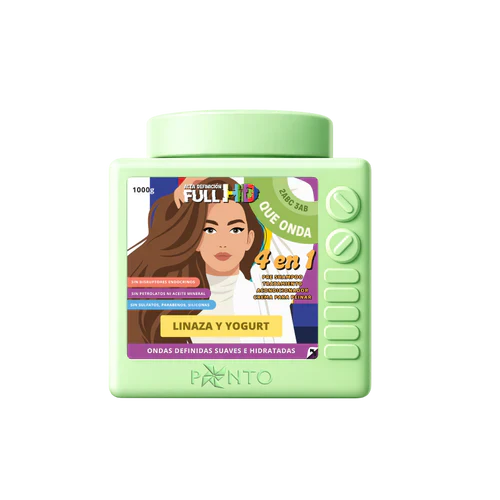 Tratamiento Capilar Que Onda Ponto | 4 en 1 Linaza y Yogurt | Ondas Definidas y Suaves